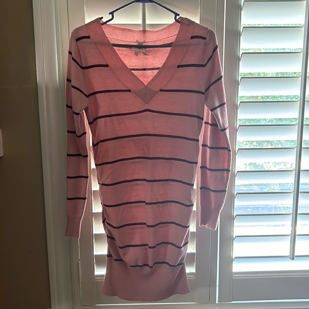 Derek Heart pink & maroon striped sweater
